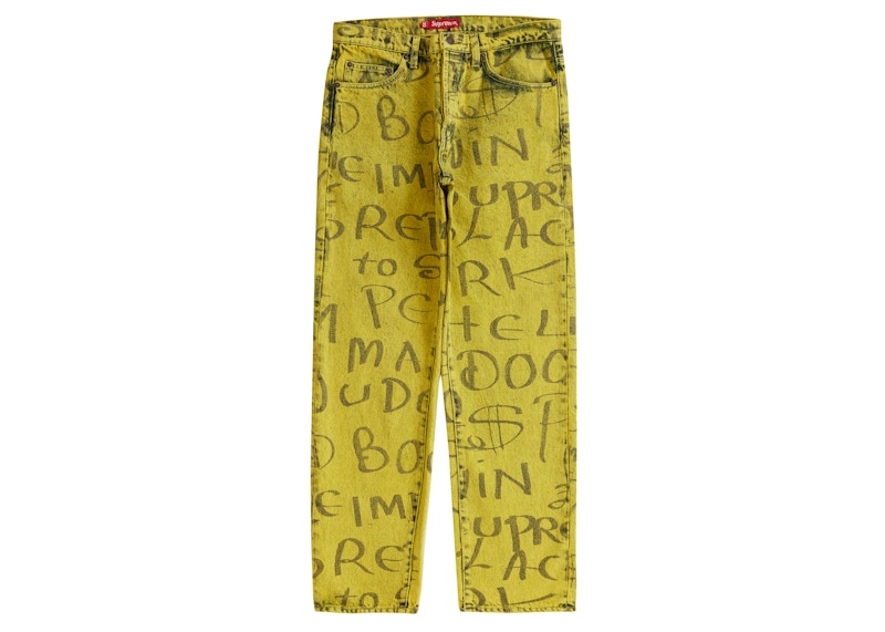 Supreme Black Ark Regular Jean Fluorescent Yellow