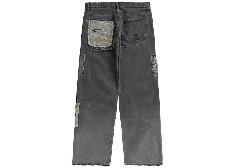 Order Supreme Blackmeans リペア加工ルーズジーンズ (ウォッシュブラック)
