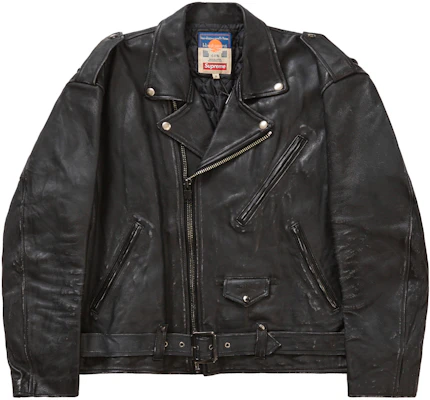 Buy Supreme Blackmeans Painted Leather Motorcycle Jacket Black Novelship
