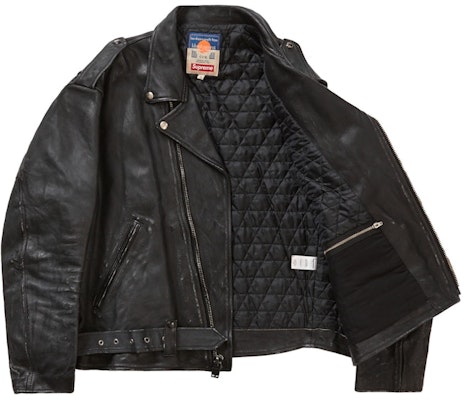 Supreme 黑色手绘皮质摩托夹克 Lookbook Supreme 黑色手绘皮质摩托夹克