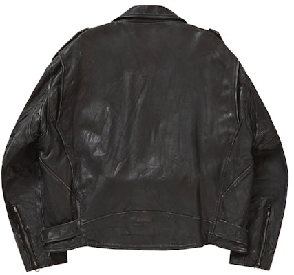 Supreme 黑色手绘皮质摩托夹克 Shop Supreme 黑色手绘皮质摩托夹克