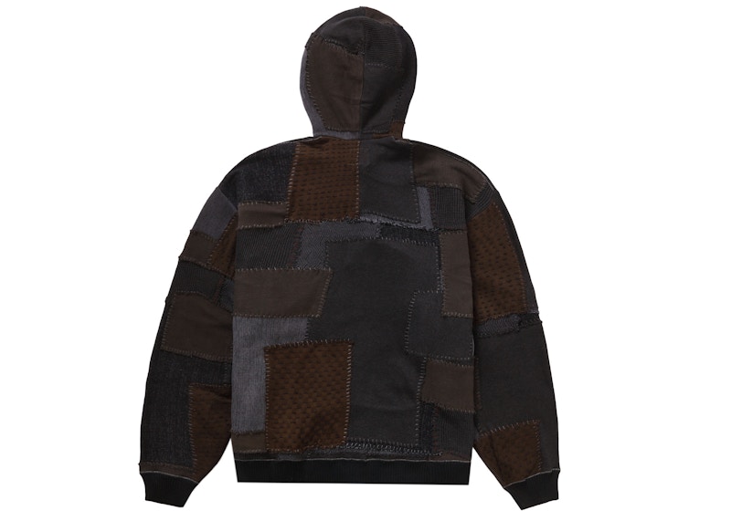 Supreme Blackmeans Patchwork Zip Up Hooded Sweater Black 圖 2