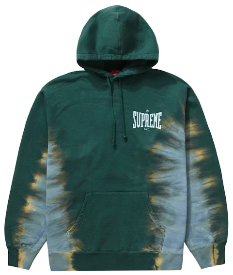 supreme-bleached-hooded-sweatshirt-dark-green