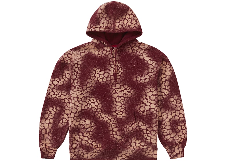 Buy Supreme Bleached Leopard Hooded Sweatshirt Cardinal Merah Harimau Bintik.