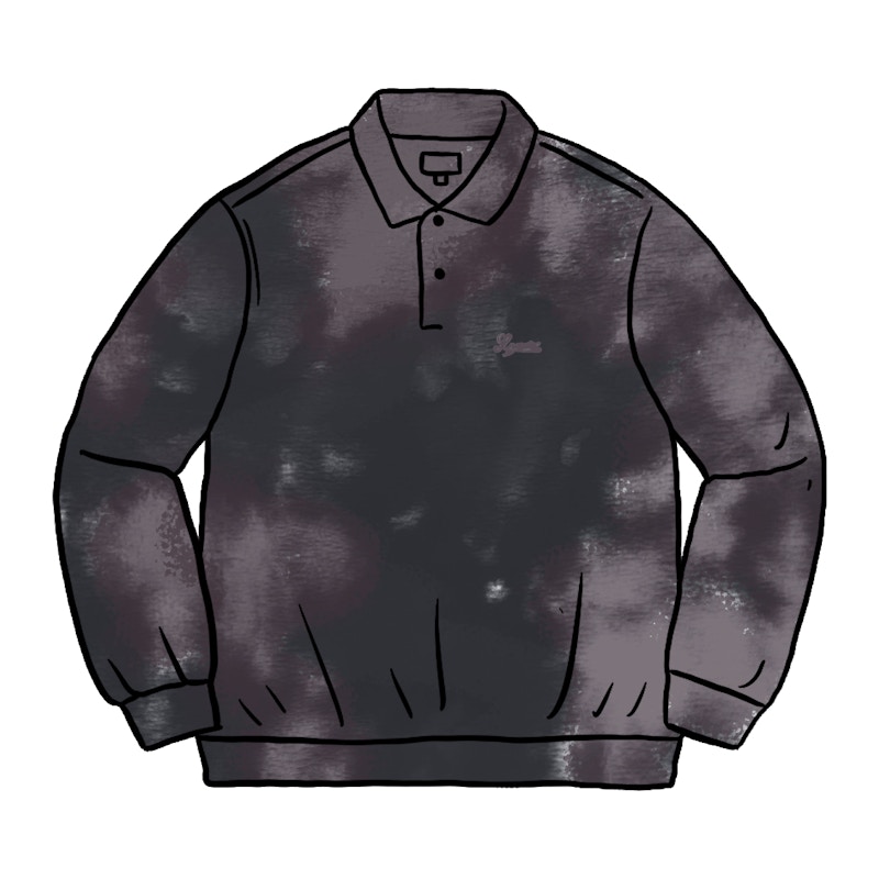 トップス Supreme Bleached Velour L/S Polo Buy Supreme Bleached Velour L/S Polo Black - Novelship