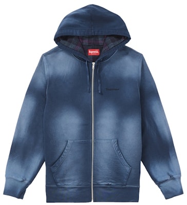 Supreme Bleached Zip Up Sweatshirt Navy Buy Supreme Bleached Zip Up Sweatshirt Navy