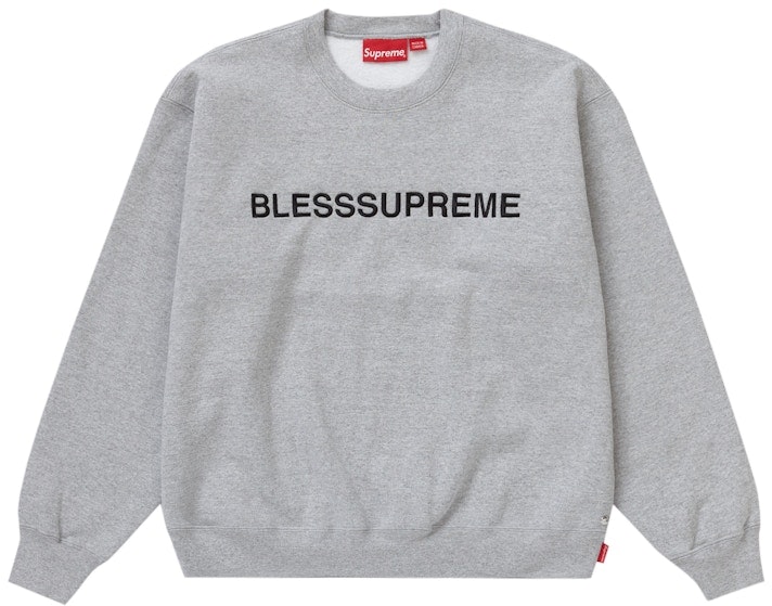 supreme-bless-crewneck-heather-grey