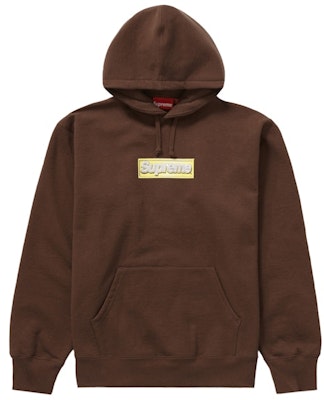 Buy Supreme Bling Box Logo Hooded Sweatshirt 'Dark Brown' Novelship