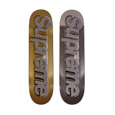 Supreme Bling Skateboard Deck Gold/Silver Set