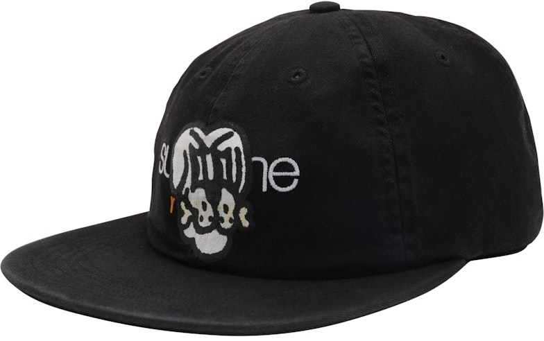 supreme-bone-classic-logo-6-panel-black