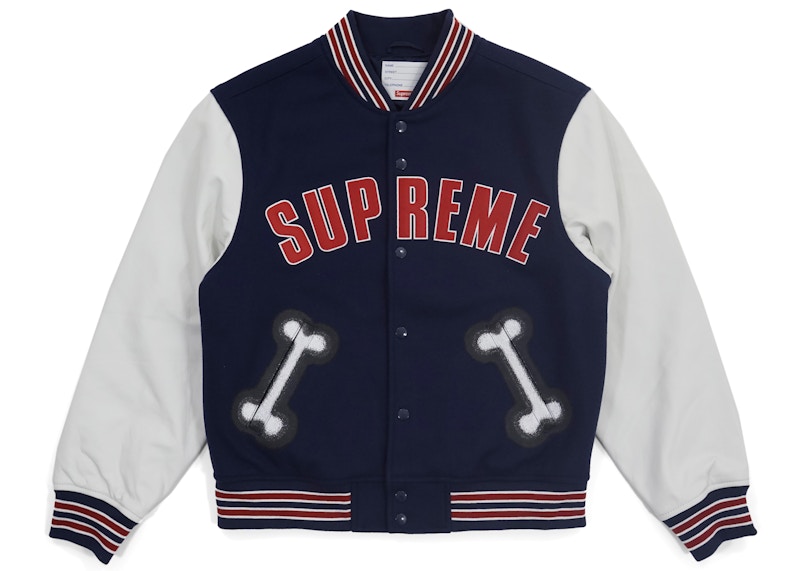 Supreme Bone Varsity Jacket Navy