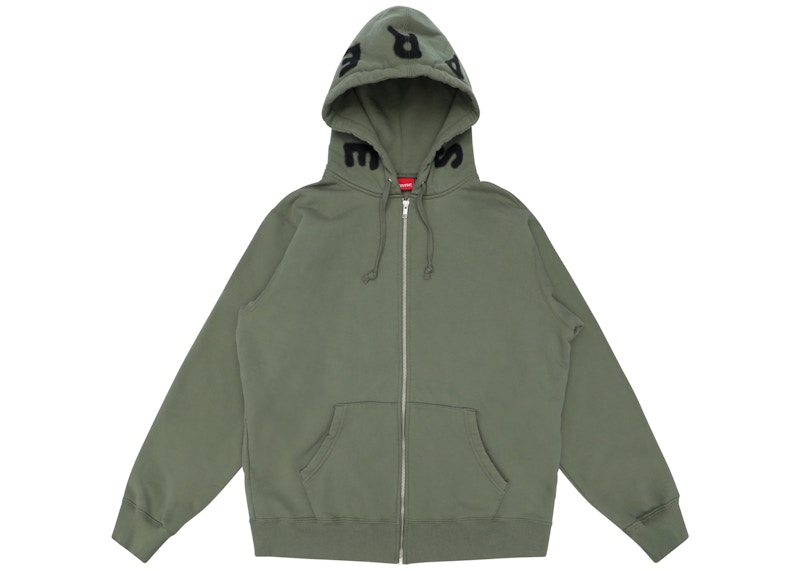 Buy Supreme Bone Zip Up Sweatshirt Light Olive - Novelship