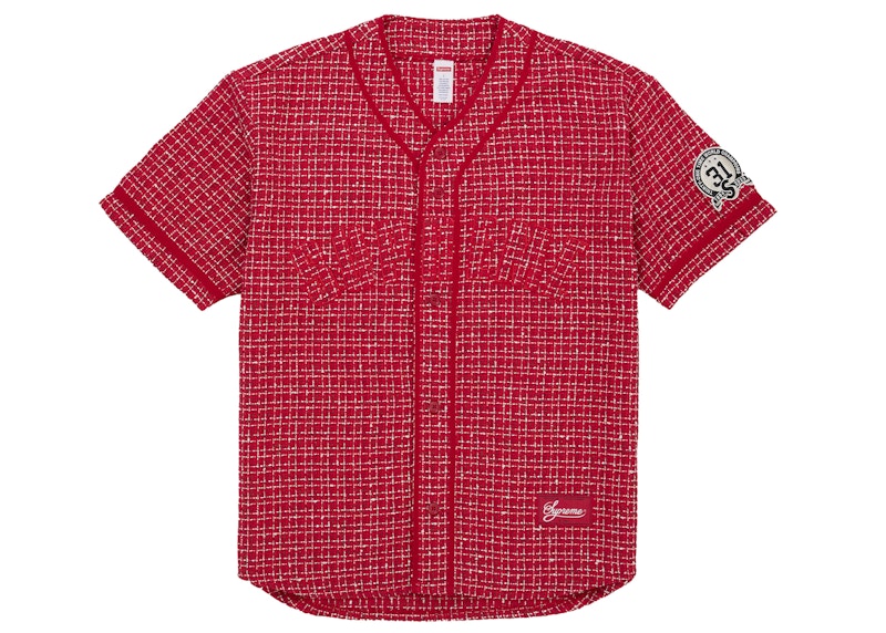 Supreme Boucle Baseball Jersey Red