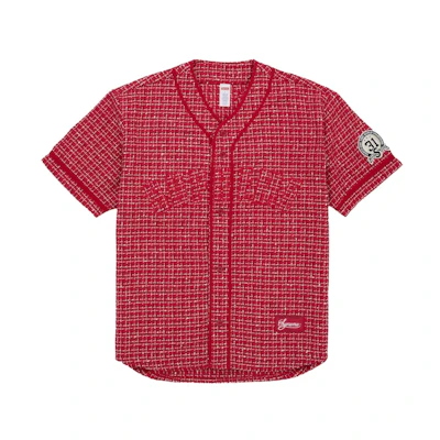 Supreme Boucle Baseball Jersey Red