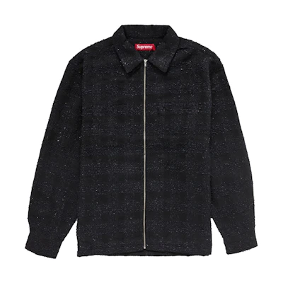 Supreme Boucle Zip Up Shirt Black