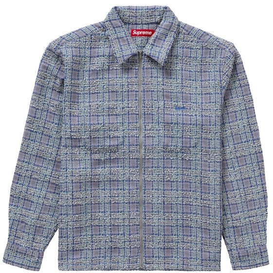 supreme-boucle-zip-up-shirt-blue