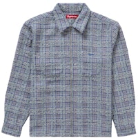 Supreme Boucle Zip Up Shirt Blue Supreme Boucle Zip Up Shirt Blue