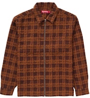 Supreme Boucle Zip Up Shirt Brown Supreme Boucle Zip Up Shirt Brown