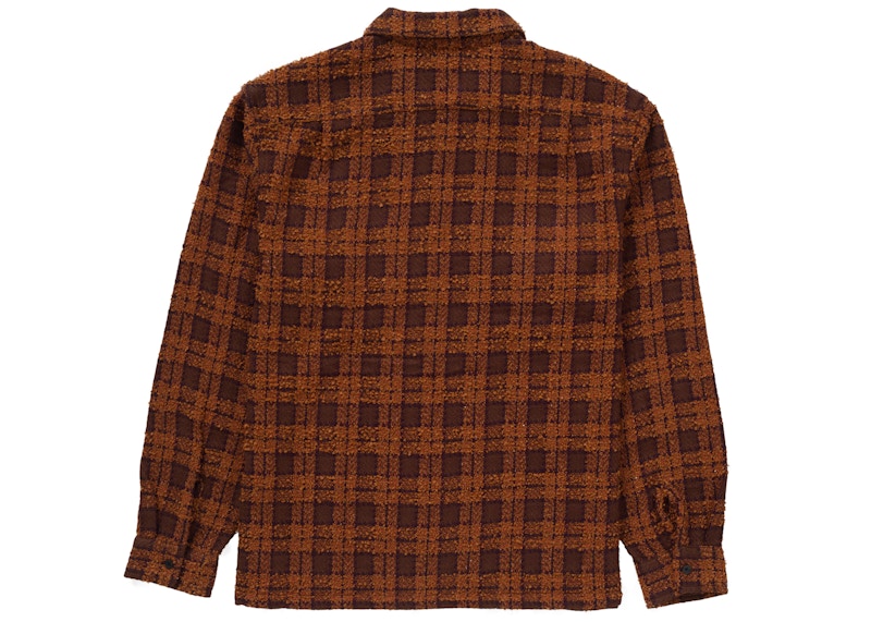 Order Supreme Boucle Zip Up Shirt Brown
