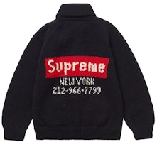 Supreme Box Logo Cowichan Sweater Black Supreme Box Logo Cowichan Sweater Black