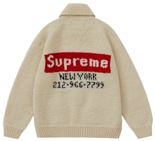 Supreme Box Logo Cowichan Sweater Natural Supreme Box Logo Cowichan Sweater Natural