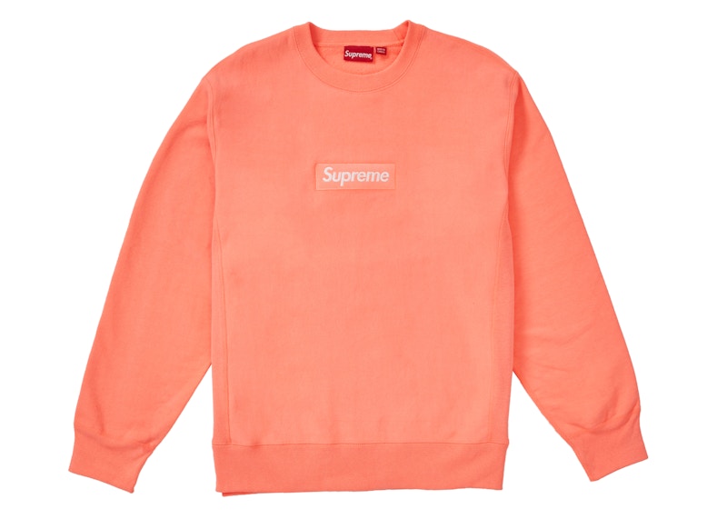 Supreme Box Logo Crewneck Sweatshirt Bright Coral