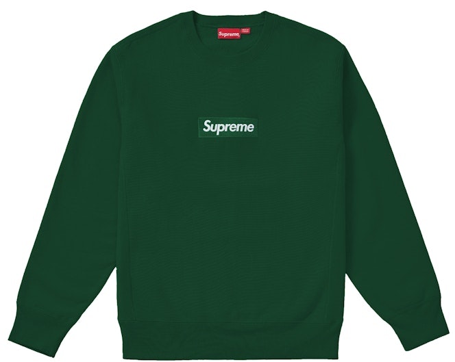 supreme-box-logo-crewneck-sweatshirt-dark-green