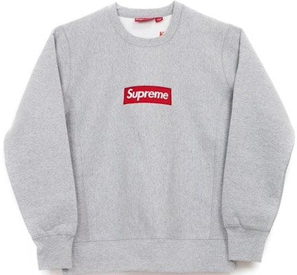 Supreme Box Logo Crewneck Sweatshirt Heather Grey Buy Supreme Box Logo Crewneck Sweatshirt Heather Grey