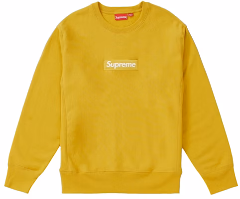 Supreme Box Logo Crewneck Sweatshirt Mustard Buy Supreme Box Logo Crewneck Sweatshirt Mustard