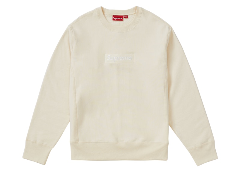 Supreme Box Logo Crewneck Sweatshirt Natural
