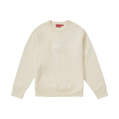 Supreme Box Logo Crewneck Sweatshirt Natural