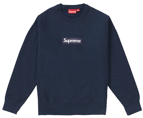 Buy Supreme Box Logo Crewneck Sweatshirt Navy Novelship