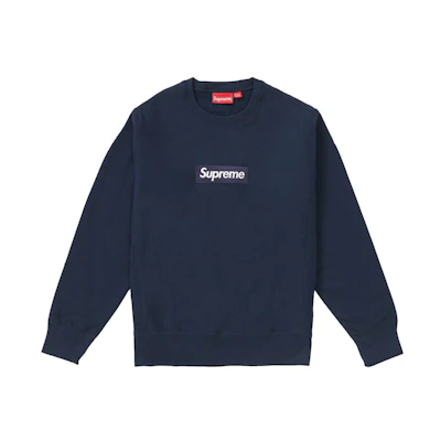 Supreme Box Logo Crewneck Sweatshirt Navy