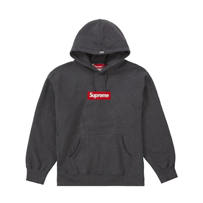 Supreme Box Logo Hooded Sweatshirt (FW21) Charcoal