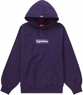 Supreme Box Logo Hooded Sweatshirt パープルメンズ