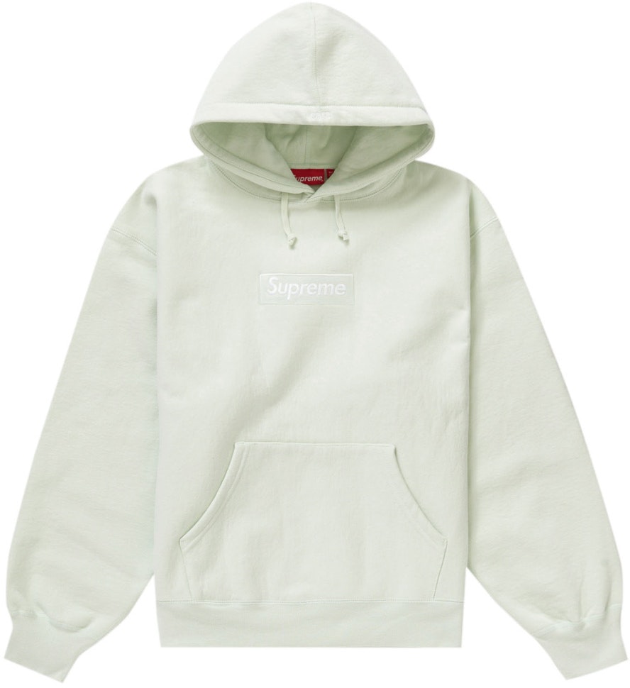 Supreme white red 2025 box logo hoodie