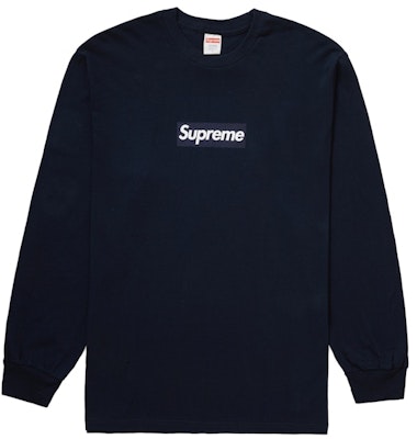 Supreme Box Logo L/S Tee Navy Buy Supreme Box Logo L/S Tee Navy