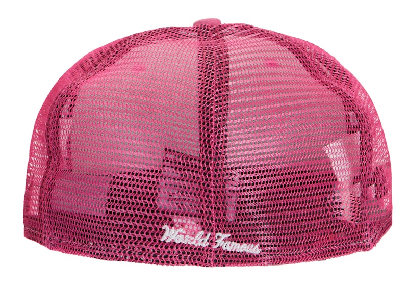Order Supreme Box Logo Mesh Back New Era Pink Topi