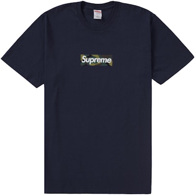 supreme box logo tee navyTシャツ/カットソー(半袖/袖なし)
