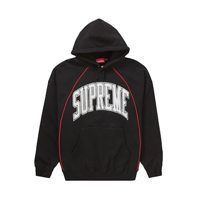 Supreme Boxy Piping Arc Hooded Sweatshirt Black