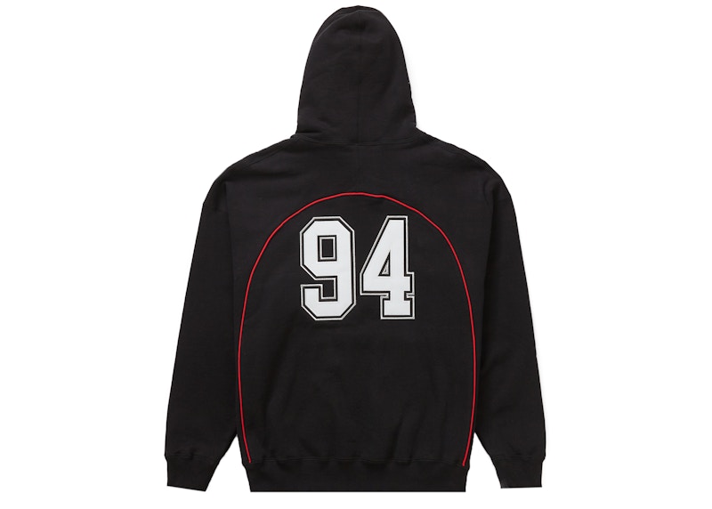 Supreme Boxy Piping Arc Hooded Sweatshirt Black 圖 2