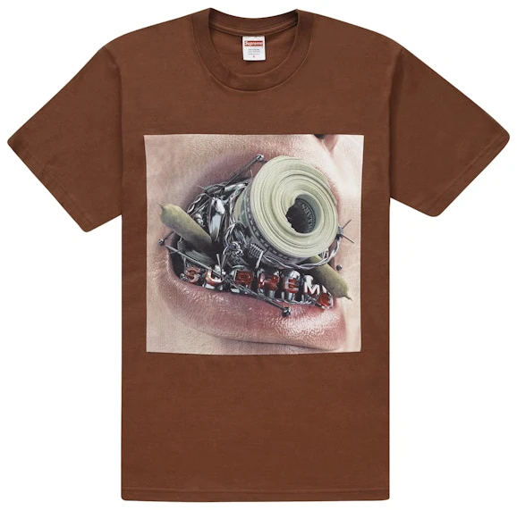 supreme-braces-tee-brown