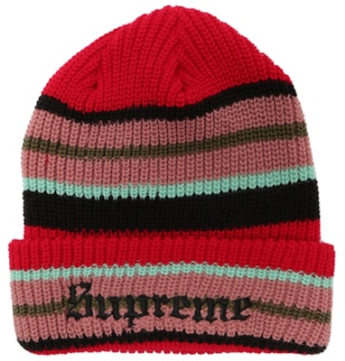 Supreme Bright Stripe Beanie Red Buy Supreme Bright Stripe Beanie Red