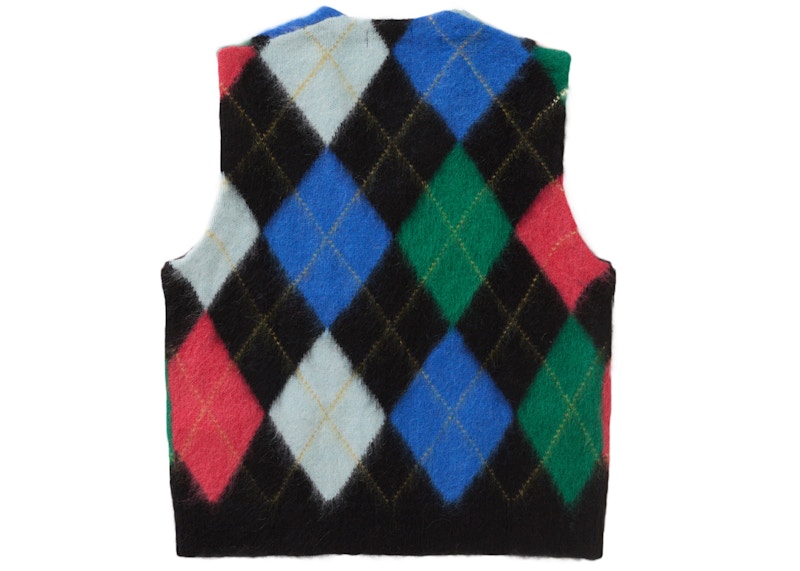 Order Supreme 毛线菱形拉链马甲 黑色