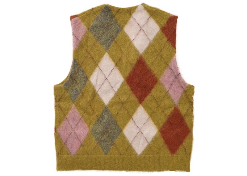 Order Supreme 拉绒菱格拉链马甲 橄榄绿色