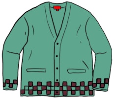 Supreme Brushed Checkerboard Cardigan Mint Supreme Brushed Checkerboard Cardigan Mint
