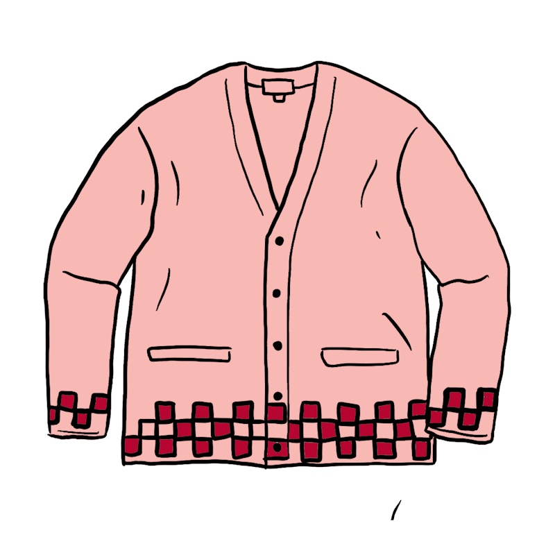 Supreme Brushed Checkerboard Cardigan Pink