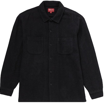 Camisa Negra Supreme de Franela Cepillada Twill Buy Camisa Negra Supreme de Franela Cepillada Twill