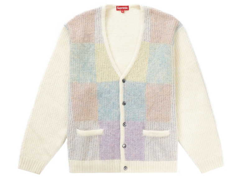 Supreme Brushed Grid Cardigan 'White'