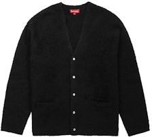 Supreme Brushed Mohair Cardigan Black Supreme Brushed Mohair Cardigan Black